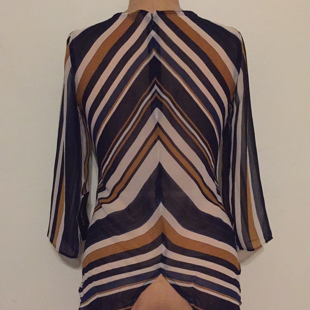 ZARA basic bias striped blouse - Picture 4 of 5